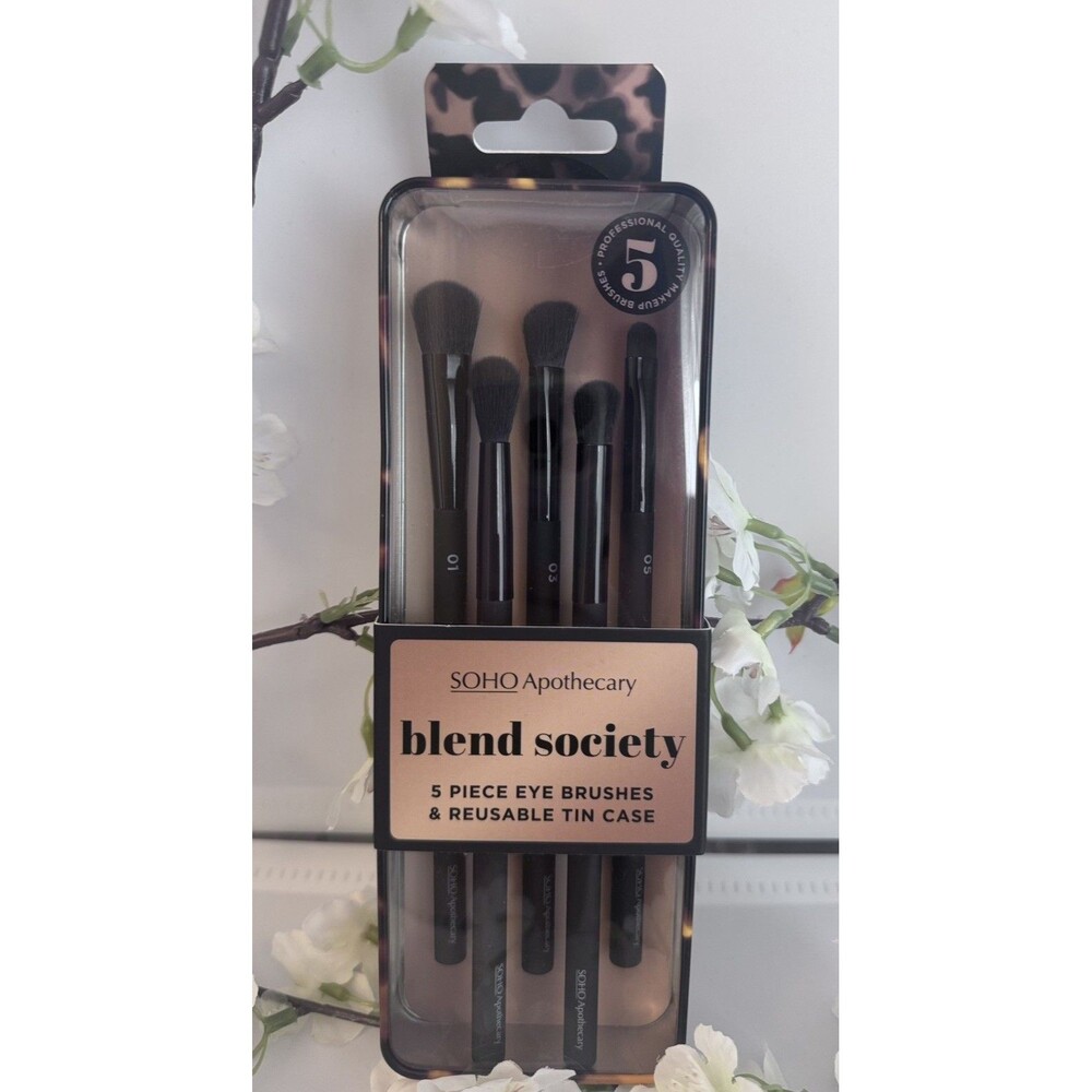 Professional Makeup Brush Set 5pcs with Case Eye & Face Brushes NIB